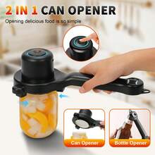 Multifunctional Electric Can Opener Wine Beer Canned Food Bottle Opener Lid Remover, Portable Effortless One-Touch Start, Built-In 800mAh Rechargeable Battery, Home Camping Helper, Kitchen Appliance Tool - Can openers - View 4