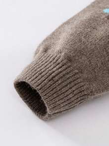 mini bala Sweater Rajut Jacquard Lembut untuk Bayi Laki-laki dan Perempuan, Pakaian Sehari-hari Musim Dingin - kopi hitam - View 5