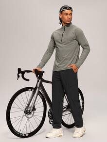 MASKERT Men's Long Sleeve Athletic T-Shirt, Daily Jogging Gym Training Sports Tee For Tennis Golf Rugby - Light Grey - View 8