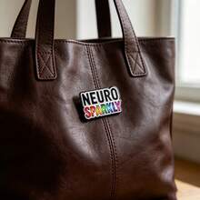 "Neuro Sparkly" Rainbow Enamel Pin, Slogan Lapel Badge, Neurodivergent Pride Brooch For Backpack Jacket Clothes, Jewelry Gift For Man Women Friends - Multicolor - View 11