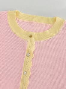 Busana Musim Gugur Wanita: Kardigan Rajut Warna Pink dengan Kerah Bulat, Kancing, dan Lengan Panjang, Cocok untuk Kembali ke Sekolah dan Bepergian. - MultiWarna - View 10