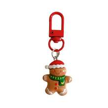 5pcs Cute Christmas Keychains, (Random Style) 3D Resin Santa Claus Christmas Tree Wreath Bag Pendant, Christmas Holiday Key Ring Gift, Suitable For Christmas Stocking Small Gifts - A - View 5