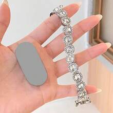 1PC Elastic Rope Colorful Rhinestone Metal Bracelet Watch Band, Luxury High-End Replacement Strap Compatible With Xiaomi Band 8/9/10 NFC, Women's Glamorous Rhinestone Bracelet Style Watch Band - Silver - View 5