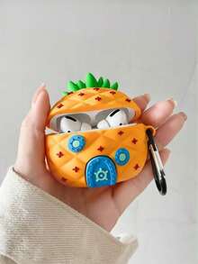 1pc Cartoon Anime Pineapple Restaurant Style Apple Wireless Bluetooth Pro Earphone Case Soft Silicone Anti-Drop Protective Cover Compatible With AirPods 4th Gen / Pro 3/1/2 / 3rd Gen / Pro 2 Unisex - Multicolor - View 1