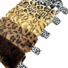 American Retro Leopard Print Plush Wide Headband For Women, Autumn/Winter Thickened Faux Rabbit Fur Warm Headband, Y2K Aesthetic Hair Accessory - Multicolor - View 7