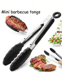 4pcs/2pcs/1pc Stainless Steel Kitchen Tongs With Silicone Tips, Heat Resistant Food Clips, Suitable For Grilling, Cooking, BBQ, Salad, Baking And Kitchen Use, Non-Slip Cooking Tools - Multicolor - View 6
