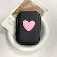 1pc Handmade Heart Pattern EVA Storage Bag Earphone Pouch Coin Zipper Pouch Data Cable Organizer Bag - Multicolor - View 10