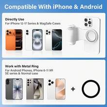 Pegangan Kamera Ponsel Magnetik dengan Remote Rana yang Dapat Dilepas, Braket Pemotretan Ponsel Universal dengan Pemicu Zoom Jarak Jauh, Stabilizer Gimbal Genggam untuk Fotografi Smartphone, Kompatibel dengan Ponsel Apple dan Android, untuk Selfie/Vlog/Perekaman Video - MultiWarna - View 7