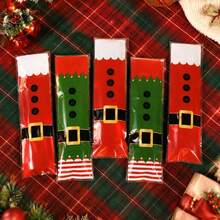 Set 60pcs/Set Tas Kado Natal Aneka Motif (Desain Acak): Termasuk Tas Jinjing dan Tas Panjang Perekat Otomatis dengan Motif Santa Claus. Ideal untuk pemberian hadiah di acara Natal, suvenir pesta, dan menambah sentuhan meriah pada perayaan liburan. - Beraneka warna - View 6