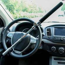 Universeller ausziehbarer Lenkradschloss, Edelstahl Auto-Diebstahlschutz mit Notfallhammer und 3 Schlüsseln, passend für PKW, LKW, SUV und Lieferwagen - Standard - Übersicht 5
