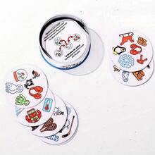 Portable Thick Paper Winter Wonderland Card Game,Fun Winter Themed Visual Matching Board Game,Quick Reaction Family Game For Kids,Family Gathering,Classroom,Birthday,Xmas Holiday Gift,2-8 Players Ages 4+ - Multicolor - View 4