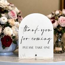 Wedding Table Sign, "Thank You For Coming", Acrylic Material, With Stand, Minimalist Wedding Favor, Bridal Shower, Wedding Banquet, Event Party Supplies - M - View 1