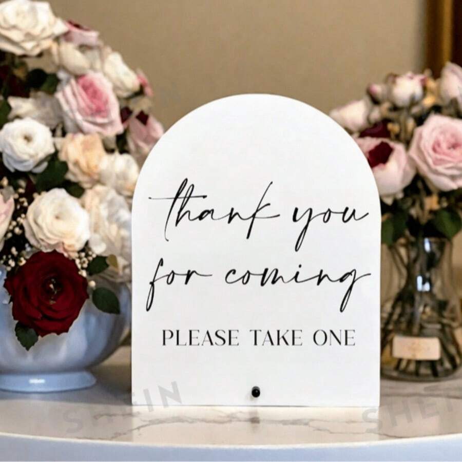 Wedding Table Sign, "Thank You For Coming", Acrylic Material, With Stand, Minimalist Wedding Favor, Bridal Shower, Wedding Banquet, Event Party Supplies - M - View 1