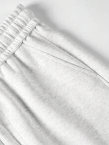 Blueprint Man 1pc Men's Long Pants Solid Color Drawstring Elastic Waist Loose Drape Knit Fabric Soft Skin-Friendly Durable Easy Care Machine Washable Dry Cleanable Casual Relaxed Versatile Style Daily Friends Gathering Commute Office Wear Men's Clothing - Light Grey - View 7