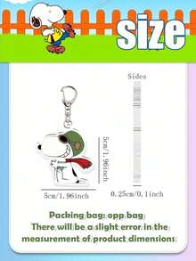 MASSDI Peanuts Acrylic Keychain, Cool Riding Motorcycle & With Green Pilot Hat Red Scarf, Cartoon Bag Pendant For Backpack Handbag Decoration - Multiple Styles - View 2