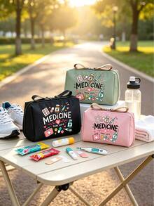 Medicine Storage Bag,Portable First Aid Kit Pouch,Large Capacity Medical Supplies Bag,Travel Emergency Medication Bag For Outdoor,Home And Vacation - Multicolor - View 2
