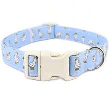 Light Blue & White Goose Print Dog Collar, Puppy Collar Pet Collar With Quick Release Buckle, Adjustable Comfortable Dog Collar For Female, Male, Small, Medium And Large Dogs, Perfect Gift For Your Furry Friend - Blue - View 4