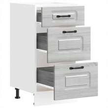 Gabinete de cocina de madera de ingeniería vidaXL Kalmar Sonoma Grey - Gris - Ver 5