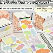 100pcs/Box DIY Cloud-Shaped Pull-Out Sticky Notes, Suitable For Students' Error Correction Or Note-Taking, Includes Box Label - Multicolor - View 14