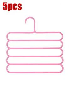 1/3/5/10pcs 5-Tier Hanger & Plastic Multi-Layer Pants Rack - Space-Saving, Non-Slip Design, Adjustable Structure, Suitable For Clothing & Accessory Organization. Durable Closet Storage Essential, Perfect For Wardrobe & Laundry Room, Back To School Must-Have - Multicolor - View 7