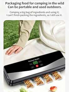 Wireless Vacuum Sealer With LED Display And Multiple Modes, Powerful Suction For Dry/Wet Foods, Supports Multi-Package Sealing, Rechargeable Long-Lasting Battery, 31cm Compact Kitchen Tool For Meat, Vegetables And Snacks Preservation - C715 - View 5