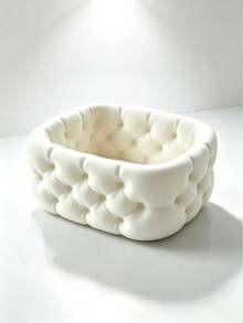 Soft And Mochi-Like Puff-Style Storage Box, Snap-Closure Quilted Texture Replicating Sofa Feel, Round Irregular Shape With Soft Edges, Light Luxury Atmosphere, Suitable For Entryway, Dressing Table, And Coffee Table - Multicolor - View 11