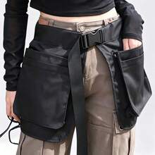 1 PC Celemek Pinggang Hitam Polos 2 Kantong, Tas Alat Pinggang Kerja Jalanan dari Poliester Tahan Air dengan Gesper Lepas Cepat, Kantong Kancing Logam & Sabuk yang Dapat Disesuaikan, Celemek Kerja Penyimpanan Multifungsi untuk Tukang Cukur, Toko Bunga, Berkebun, Salon, Penggunaan Harian Sepanjang Musim - MultiWarna - View 8