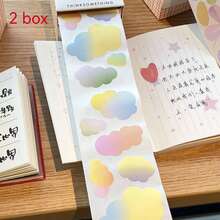 100pcs/Box DIY Cloud-Shaped Pull-Out Sticky Notes, Suitable For Students' Error Correction Or Note-Taking, Includes Box Label - Multicolor - View 15