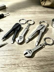Simulation Screwdriver Keychain, Mini Wrench Keychain, Portable Multi Tool, Slotted Screwdriver, Key Ring Hook, Car Keychain, Bag Charm, Men's Gift - Multicolor - View 10
