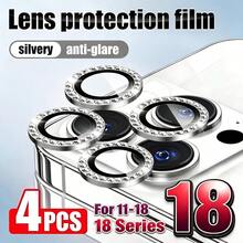 Yezodawee 4pcs Silver Camera Lens Protector Film, Compatible With Phone 18 Pro Max/Phone 17 Pro Max/14/15/16/17/Pro/Pro Max, Shiny Transparent Upgraded Camera Sticker, Suitable For 17/16/15/14/Pro/Pro Max Lens, Shiny Crystal Lens Protector Film, Phone Accessories, Waterproof, Shockproof, Anti-Drop, Anti-Scratch, Anti-Fingerprint, Full Coverage - Silver - View 6
