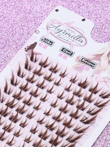 Ayrmilla C Curl 80 Bundles Brown False Eyelashes, Natural DIY Cluster False Eyelashes, Cute Cartoon Eye Makeup Effect, Eye Makeup, Eyelash Clusters, Single False Eyelashes, False Eyelashes, Beginner Essential, Charming False Eyelashes - C - View 3