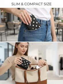 Women's Vintage Polka Dot Zipper Coin Purse & Multi-Slot Card Holder, Portable And Lightweight, Suitable For Daily Commute, School And Shopping - Multicolor - View 6