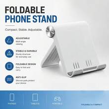 3/1pc Foldable Portable Desktop Phone Stand, Premium ABS, Adjustable Angle, Compact Lightweight Pocket Size, Suitable For All Smartphones And Tablets, Stable Anti-Slip, Space Saving - Upgraded Version - View 2