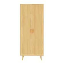 Wardrobe (Single Piece, 70 X 55 X 170 Cm), Double-Door Design With Spacious Storage Compartments, Cartoon-Shaped Handles, And Raised Legs, Wood Color. - 1 - View 4