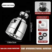 Tatukiko Faucet Sprayer Attachment, 360 Degree Rotating Faucet Aerator Accessories, 3 Mode Adjustable Kitchen Sink Tap Head Water Saving Extend Nozzle Plated - Silver - View 4