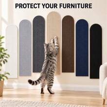 Self-Adhesive Cat Scratching Pad, Suitable For Sofa, Wall, Floor, DIY Cuttable Cat Toy, Indoor Cat Furniture Protection Pad, Durable Scratching Pad For Claw Sharpening, Resting, Playing, Home Cat Supplies, Sofa Protection Pad - 15cm X 60cm - View 4