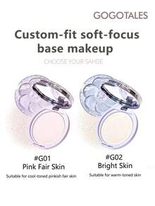 GOGO TALES GOGOTALES Floral Soft Focus Powder, Setting Oil Control, Lightweight Waterproof, Purple Lotus Matte Soft Focus Finishing Powder, Tahan Lama, Cocok Untuk Pemula - #G02 Kulit Cerah - View 9