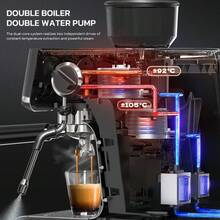 HiBREW H7A Semi-Automatic Espresso Machine With Integrated Grinder, 58mm Metal Portafilter, Touch Control Panel, NTC+PID Dual Temperature Control, Powerful Steam, 48mm Conical Burr Grinder, 30-Level Adjustable Grind - EU F Type Plug(220-240V) - View 4
