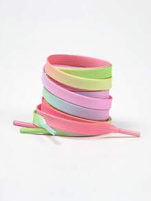 3-Color Gradient Flat Polyester Woven Shoelaces, Personalized Sports Shoes & Sneakers Decorative Shoe Accessories, Colorful Shoelaces - Multicolor - View 12