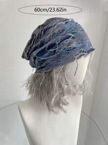 1pc Retro Tie Dye Ripped Hole Hat, Y2K Avant-Garde Girl Style, Multifunctional Holiday Accessory - Multicolor - View 7