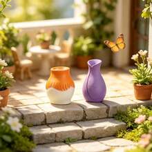 4pcs Mini Colorful Resin Flower Vases, Garden Decor, Micro Landscape Gardening DIY Desktop Decoration Accessories - Multicolor - View 8