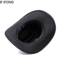 Sombrero de vaquero occidental Vintage para Hombre, vaquera de Jazz para caballero con ala ancha de cuero, Sombrero para Iglesia, Gorras para Hombre YDAY - Negro01 - Ver 7