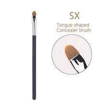 1pc Tongue-Shaped Mask Brush Makeup Brush New Concealer Brush Beginner Portable Beauty Tool In Stock Wholesale Eyeshadow - Black - View 8