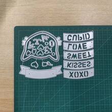Alla de hjärtans dag-banderoll och katt-metallstansmallar för DIY-scrapbookdekoration, prägling och DIY-papperskort - mc255 - Visa 7