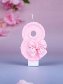 1pc-12pcs Straight Candles Creative Number Candles Cute Bowknot Birthday Candles Holiday Party Anniversary Cake Candles Pink - Pink - View 15
