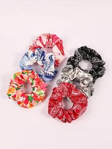 6 buah Ikat Rambut Elastis Motif Paisley, Ikat Rambut Motif Buah - MultiWarna - View 2