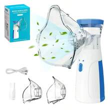 Nebulizador de malla portátil silencioso, inhalador ultrasónico recargable USB, equipo de cuidado respiratorio para uso doméstico, incluye mascarillas para niños y adultos - Ver 1