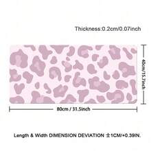 1pc Light Pink Leopard Print PU Leather Large Desk Mat, Waterproof Anti-Slip Easy Wipe Desktop Protector, Big Mouse Pad For Office, Study, Gaming & Makeup Table Decor - View 9