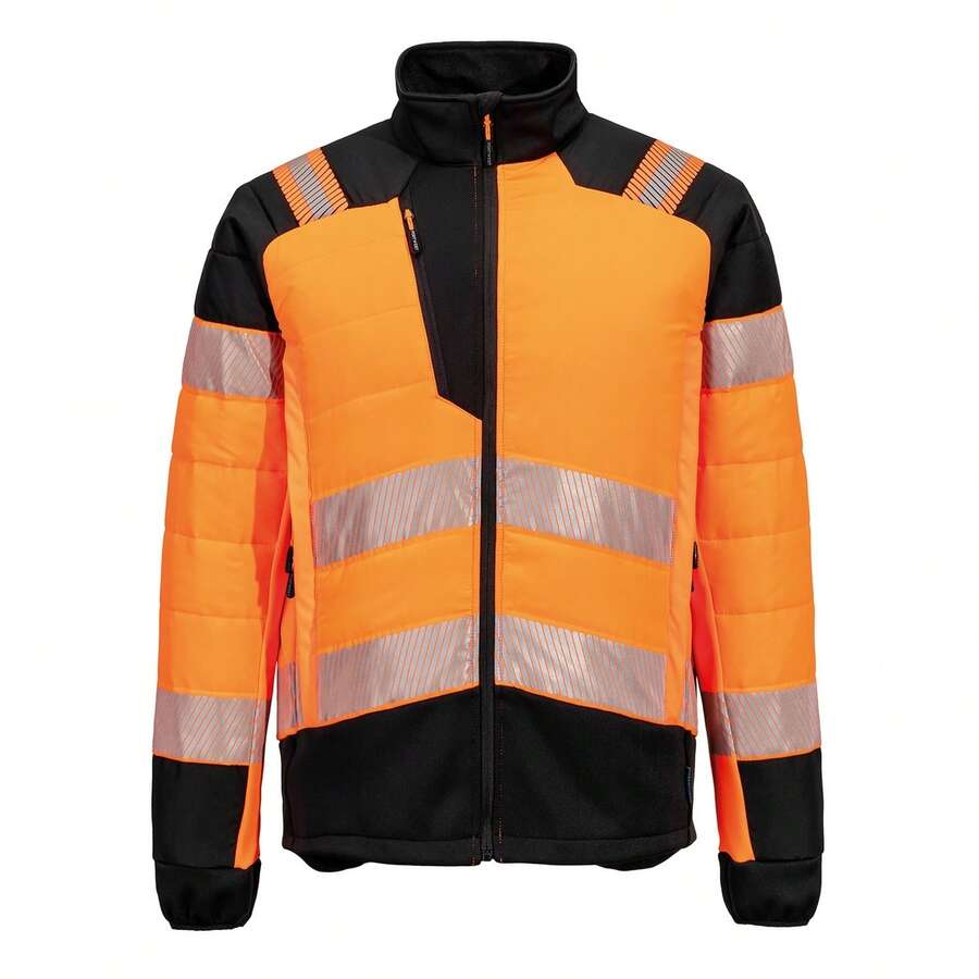 Portwest Mens Hybrid High-Vis Jacket - Orange/Black - View 1