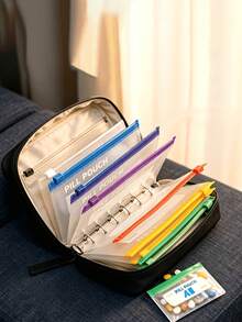2/1pc 7-Pocket Mini Storage Bag, Portable Travel Organizer, Multi-Function Small Pouch, Can Hold Cosmetics, Stationery, Medicine And Small Accessories, Suitable For Home, Office And Travel - Multicolor - View 1